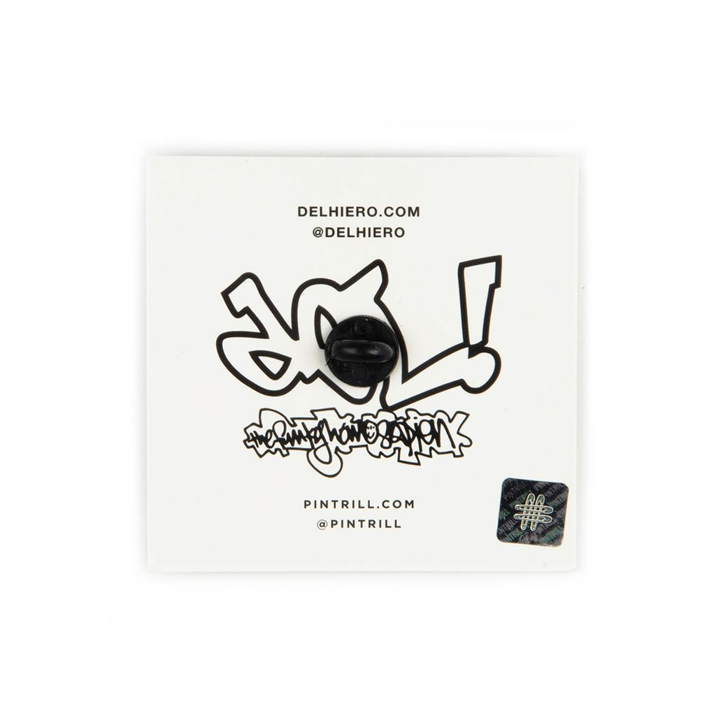 Pintrill x Del The Funky Homosapien - No Need For Alarm Del Face Pin