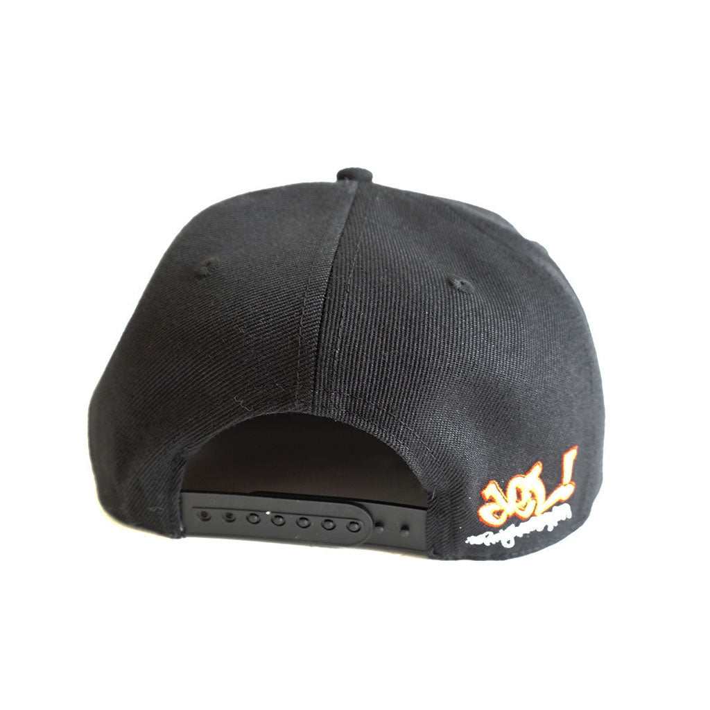 Del Face Snapback Hat, Black